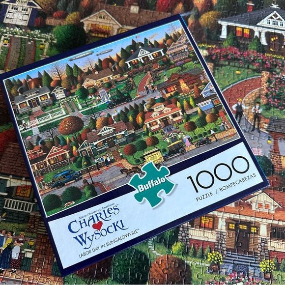 Charles Wysocki Labor Day in Bungalowville 1000 Piece Puzzle - Picture 3 of 5